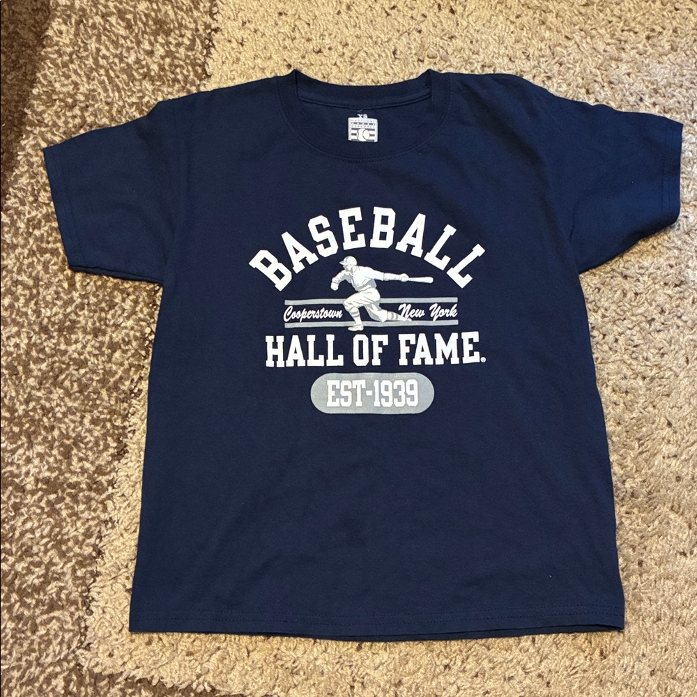 Baseball Hall of Fame Navy Blue Kids T-Shirt